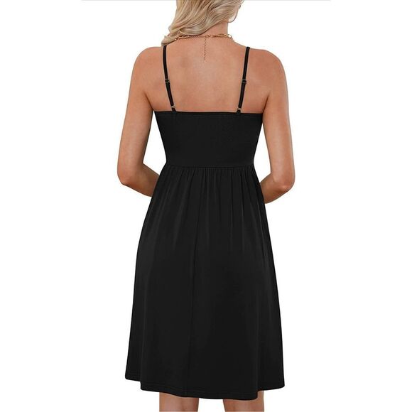 NEW Dress Loose Swing Button Down Midi Dress w/ Pockets S - Picture 2 of 4